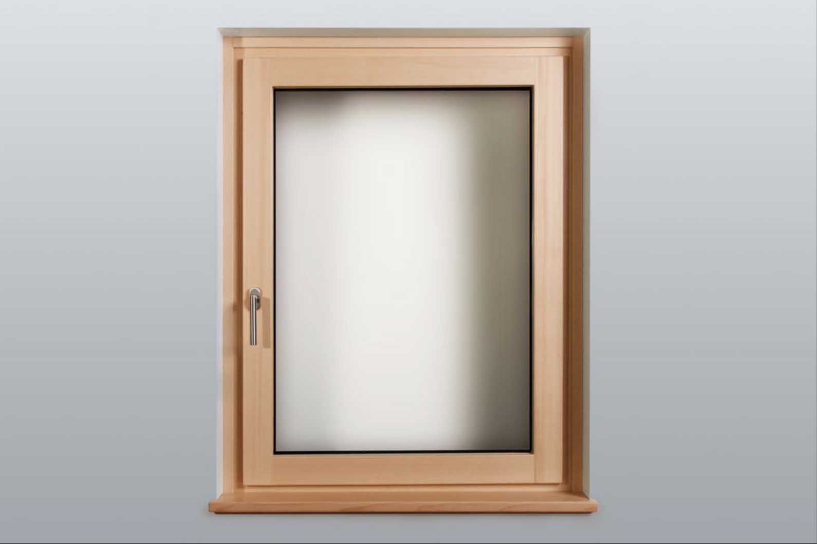 Design 80 window spruce oiled interior view