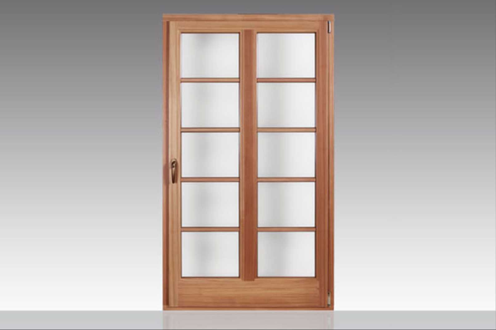 Holz Alu Balkontür Classic Lärche farblos Innenansicht