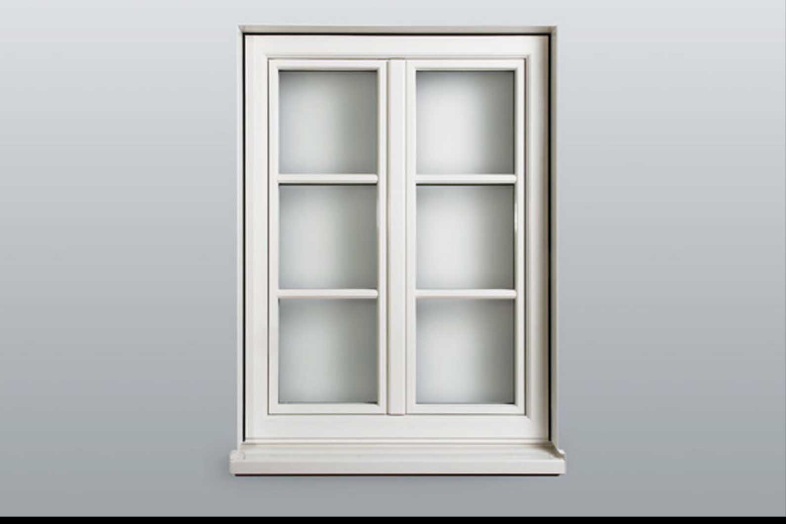 Holz Alu Fenster Classic verkehrsweiss Aussenansicht