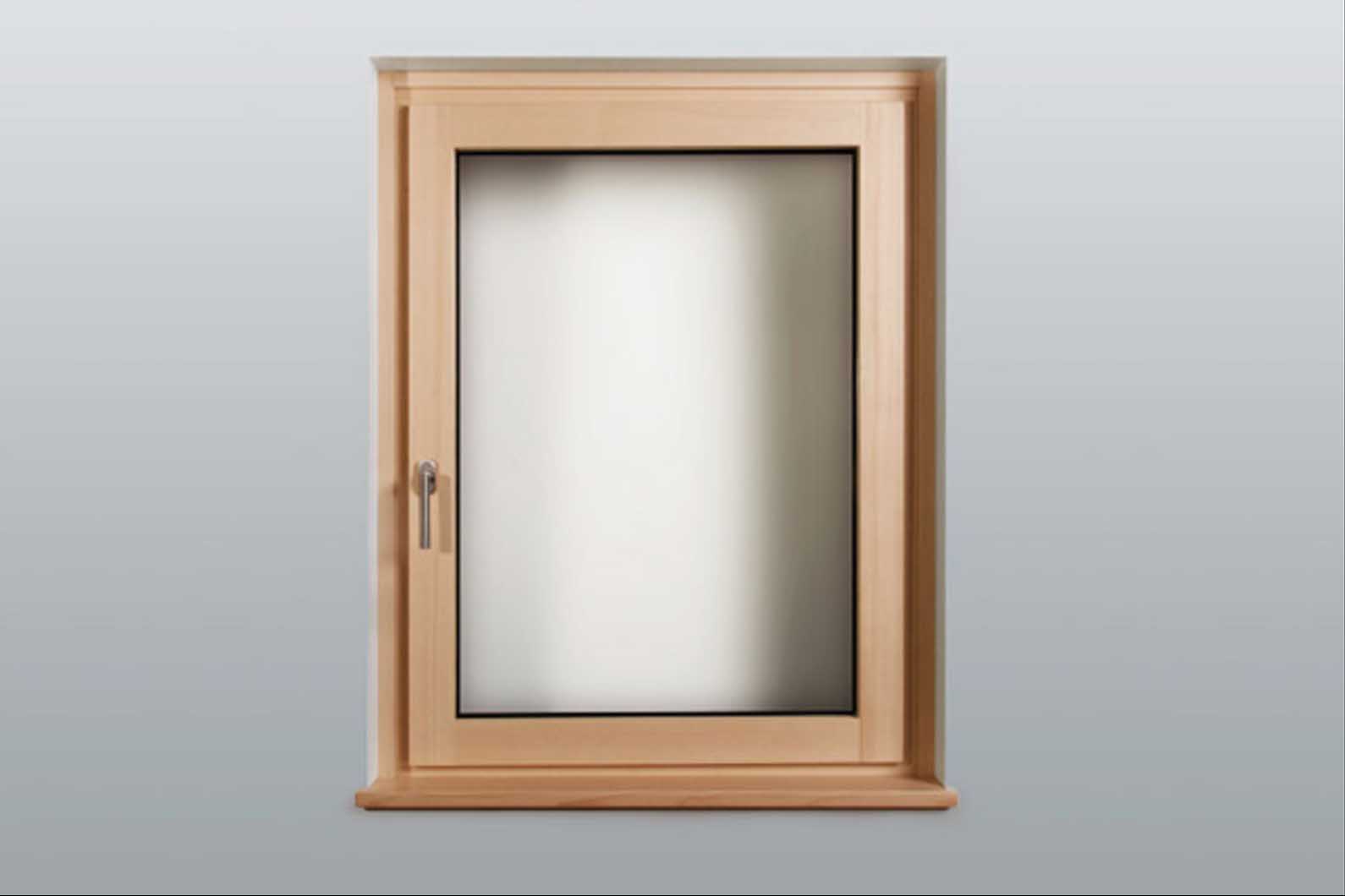 Wood aluminum window modern spruce colorless interior view