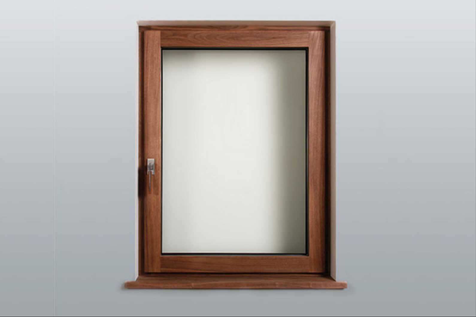 Wood aluminum window modern interior view