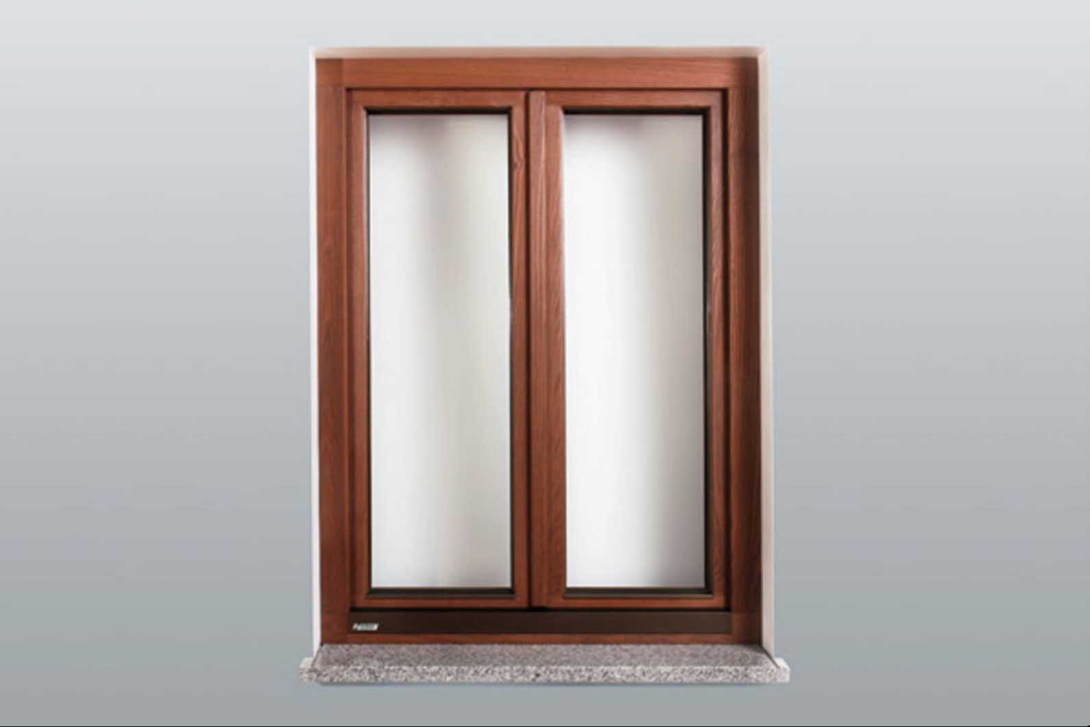 落叶松木原木窗 - 外侧