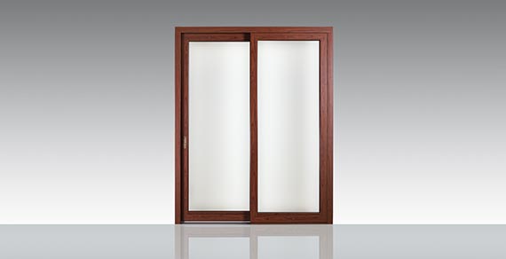 Hebeschiebetuer Holz Alu Classic Eiche Laerche Aussenansicht
