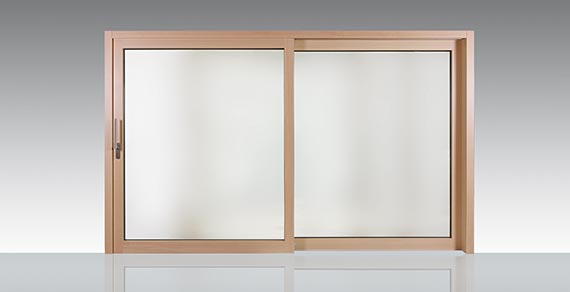 Hebeschiebetuer Holz Alu Classic Fichte farblos Innenansicht